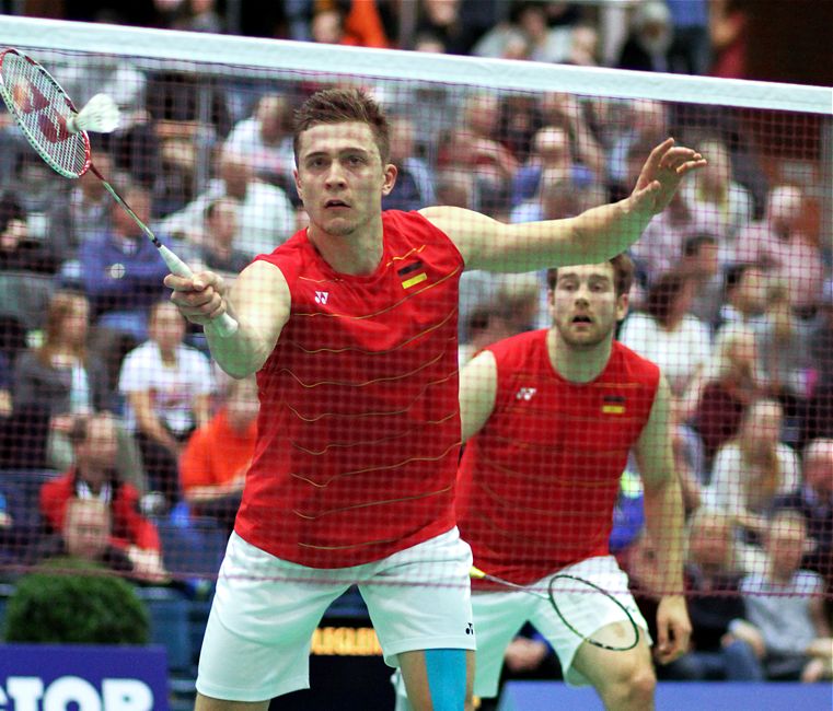 Raphael Beck und Peter Käsbauer, © Badmintonfotos von Frank Kossiski