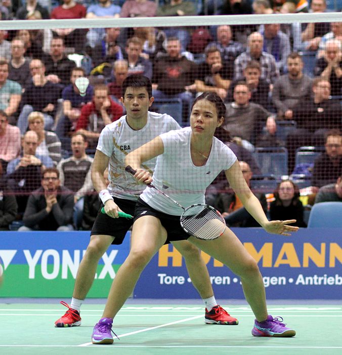 Kilasu Ostermeyer und Jones Ralfy Jansen, © Badmintonfotos von Frank Kossiski