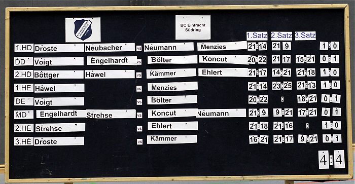 Badminton-2. Bundesliga am 26.02.2011 in Neumnster, BW Wittorf - BC Eintracht Sdring Berlin © Fotos von Frank Kossiski